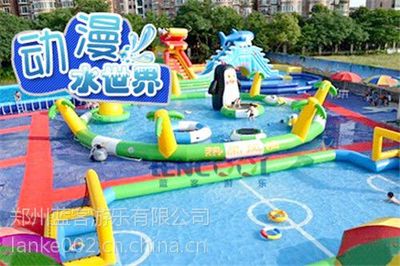 充氣水池滑梯組合 藍(lán)客廣場(chǎng)充氣水池價(jià)格